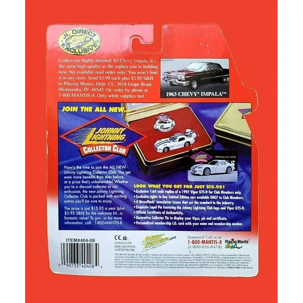 2000 Johnny Lightning 1967 CHEVY CHEVROLET Classic Gold Collection RED RRs 1:64